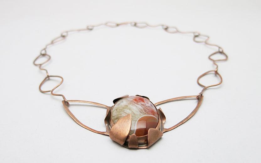 Copper and stone necklace
